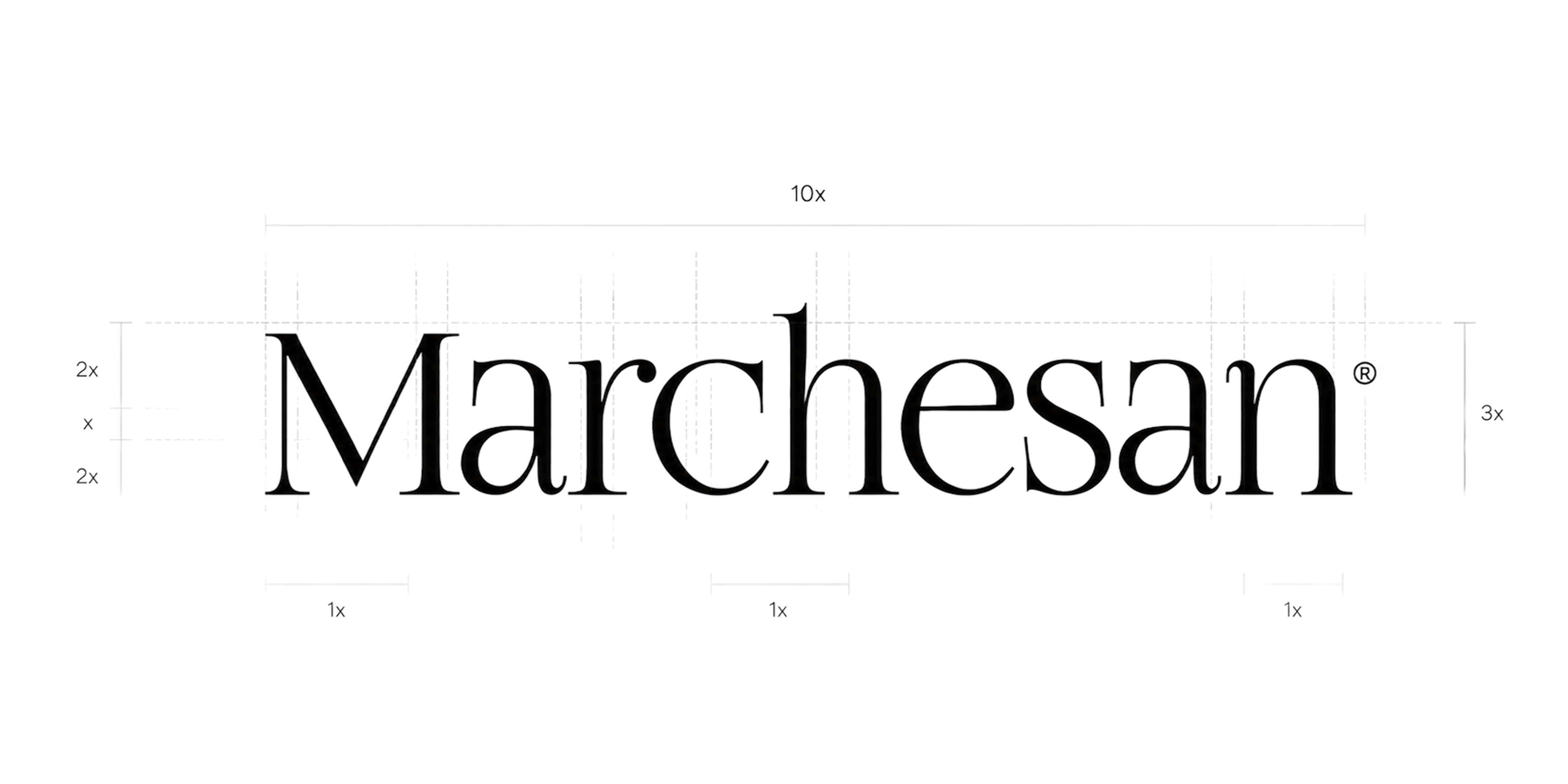 Marchesan logo construction grid